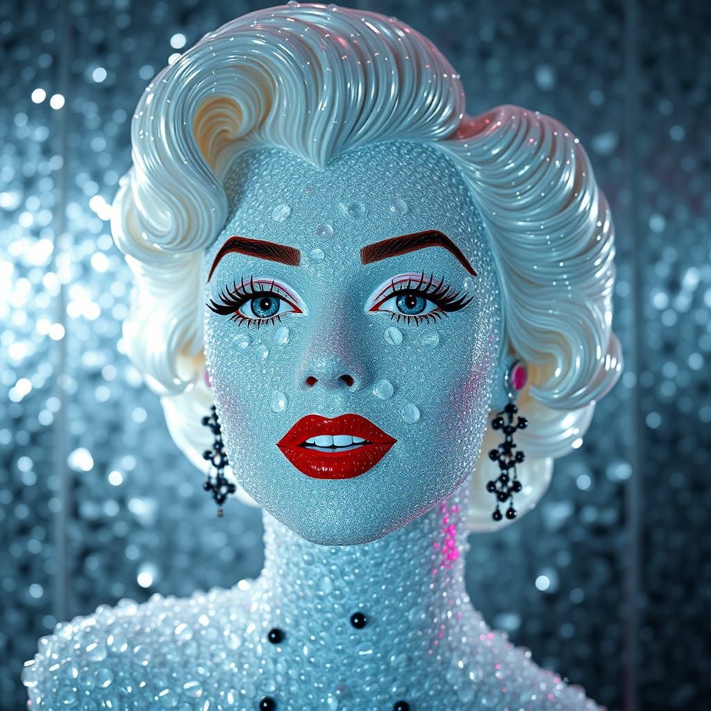 Majestic Marilyn Monroe Sculpture in Crystal Glass Jellybean...