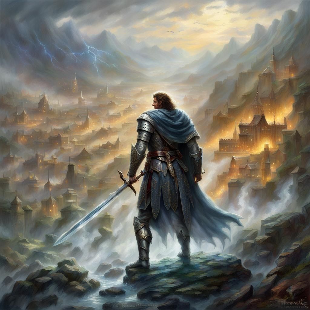 Battle Scarred King with Claymore in Ethereal Fantasy