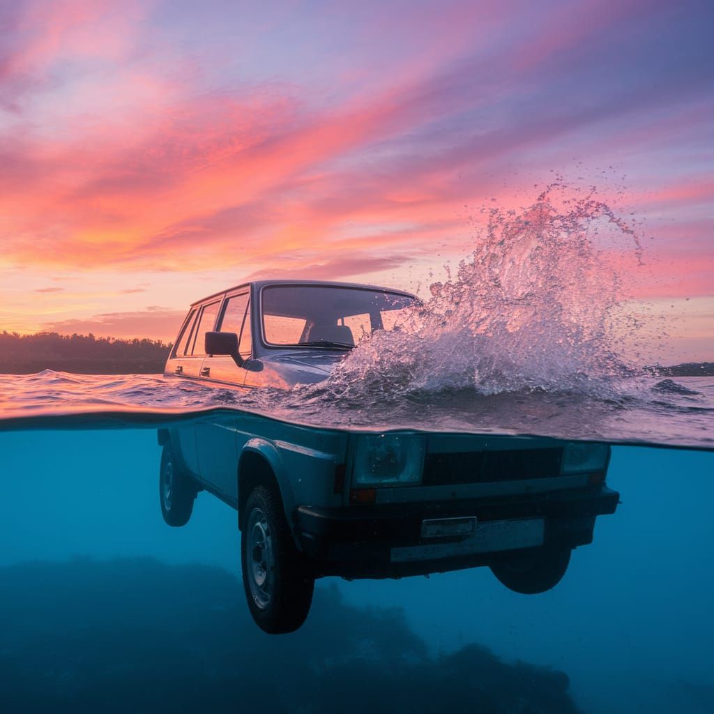 Car Sinking in Water