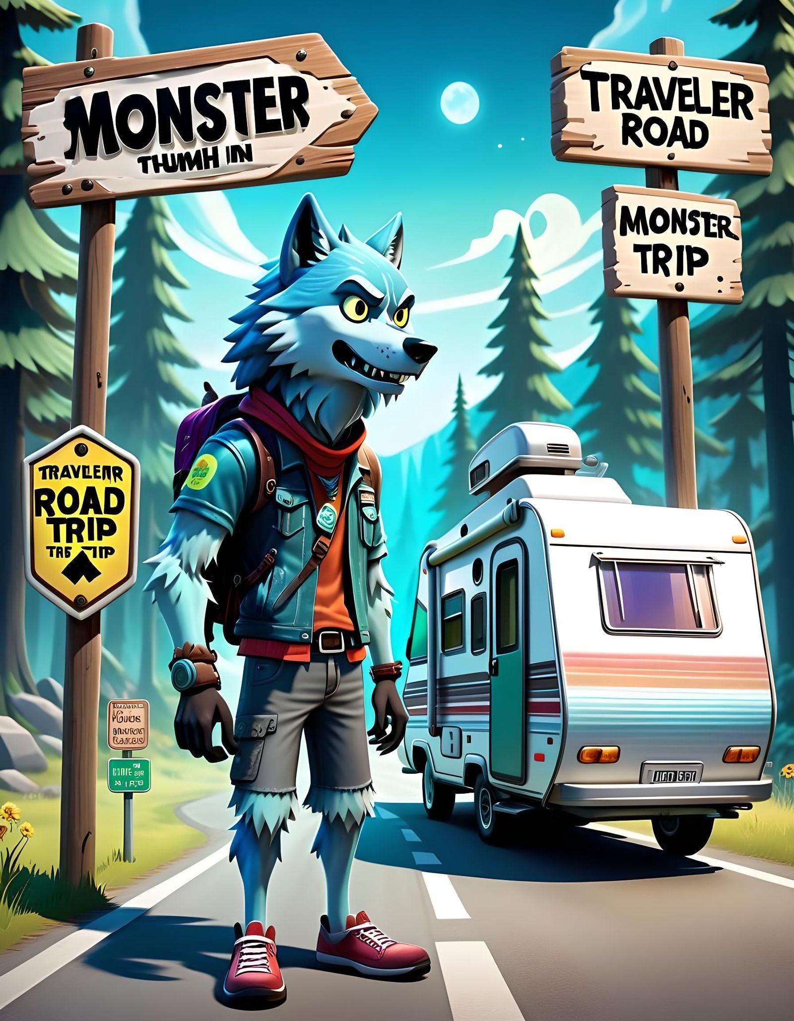 Monster Roadtrip Hitchhiker