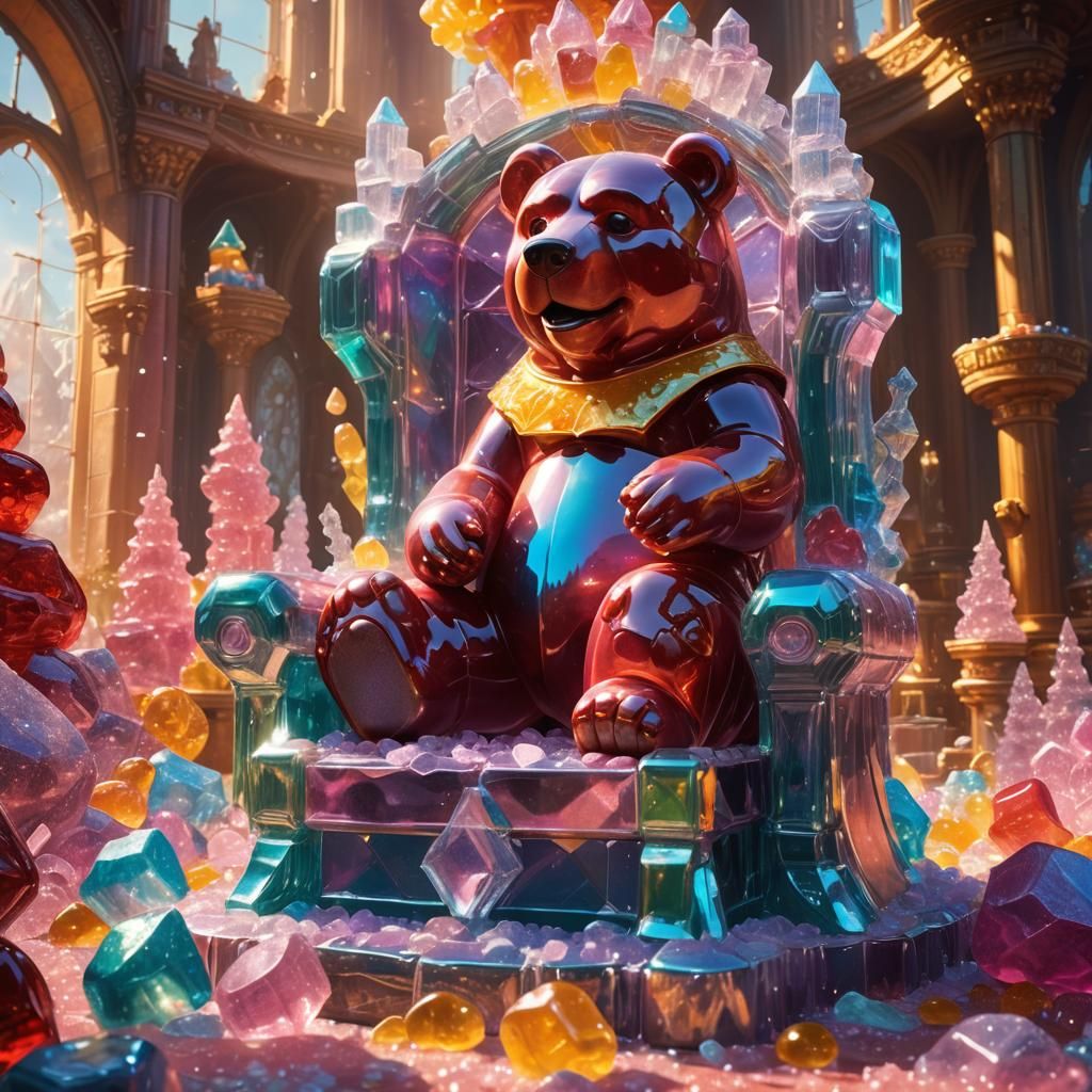 Gummy Bear King in Candy Kingdom, Digital Art