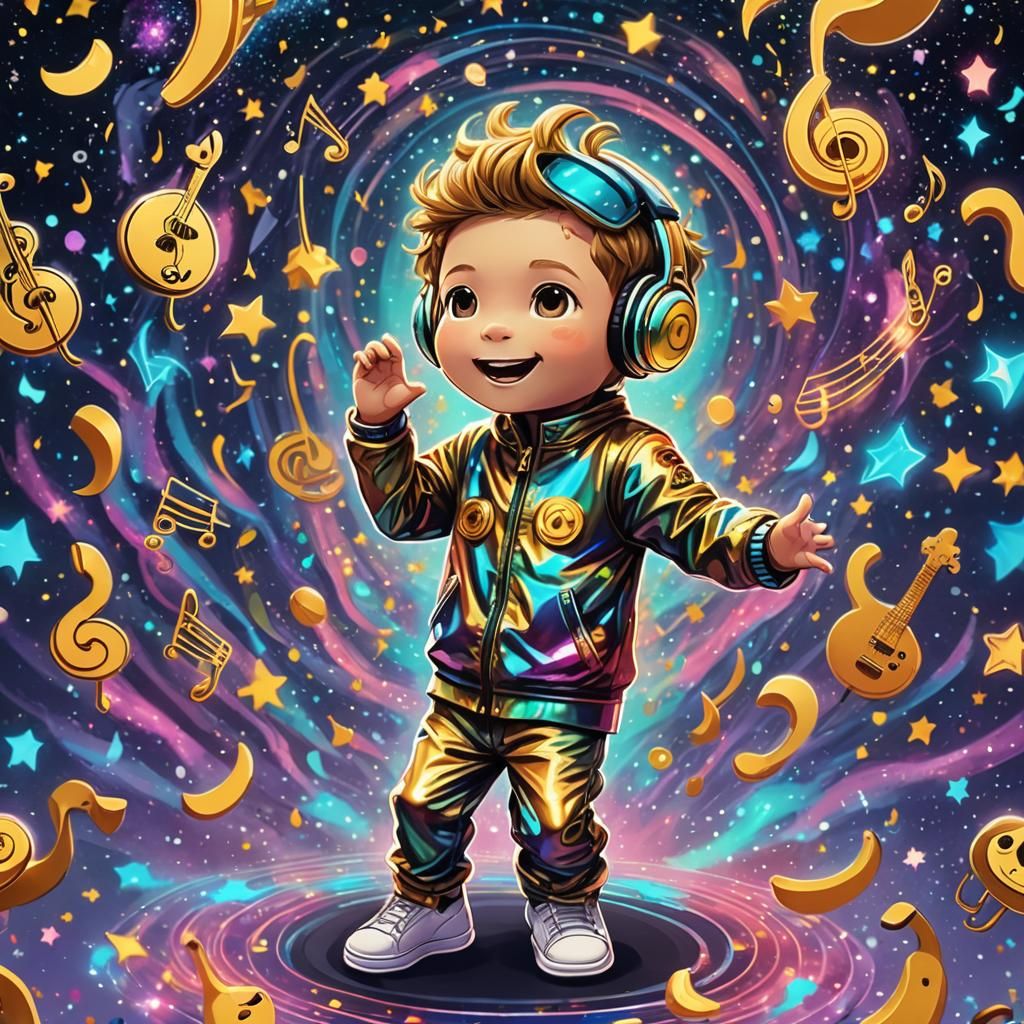 Cute Banana Dancing: Chibi Style Digital Art