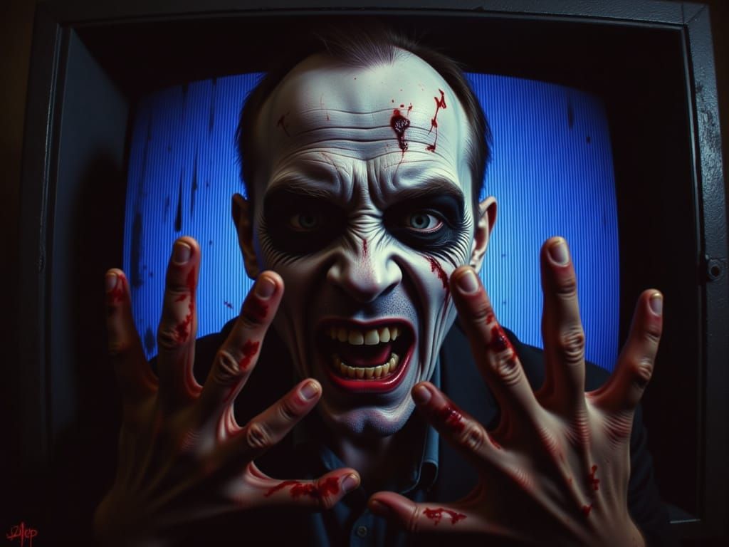 Terrifying Analog Horror Figure in Asylum