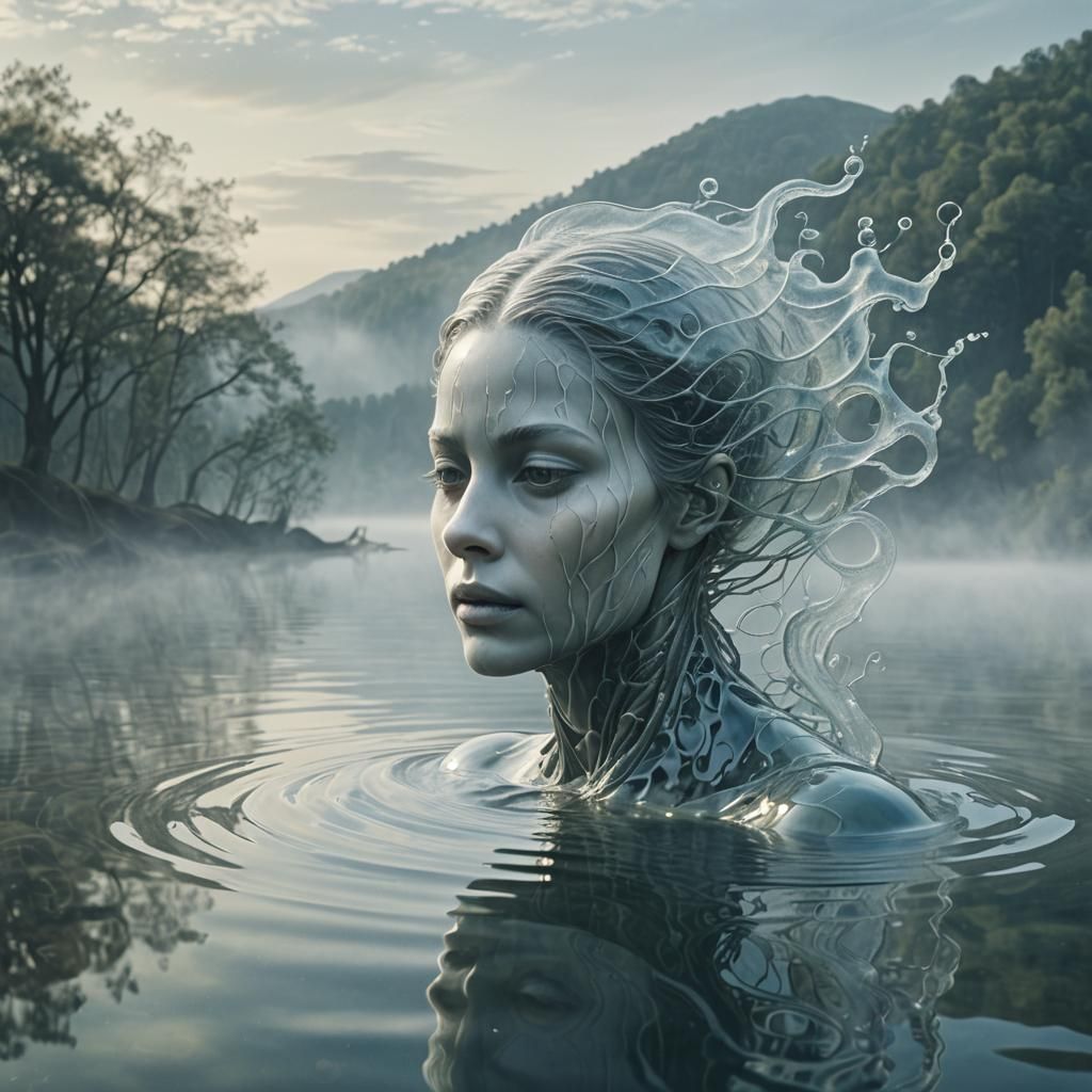 Ethereal Water Elemental in Surrealist Style