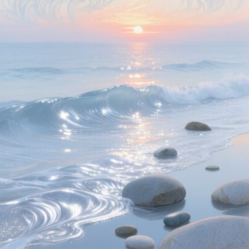 Sparkling Serene Seascape at Sunset