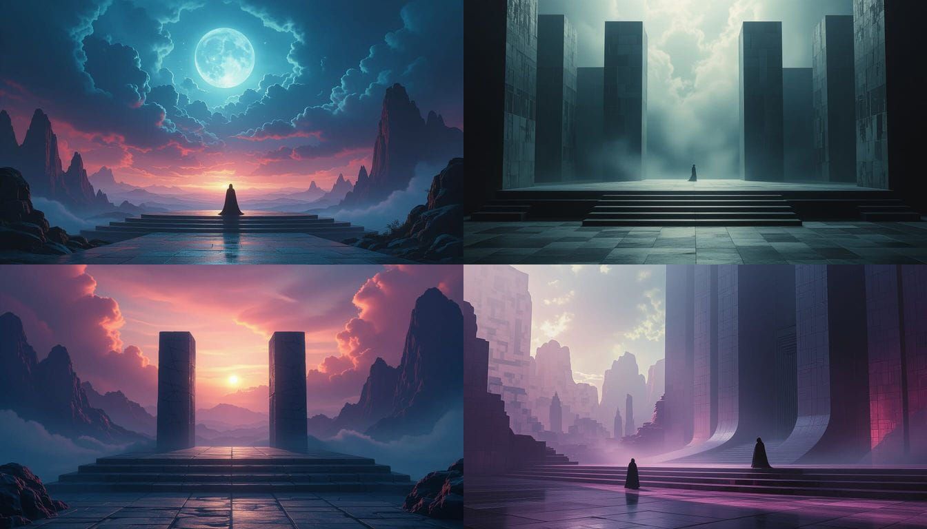 Dreamlike Fantasy Landscape at a Timeless Threshold