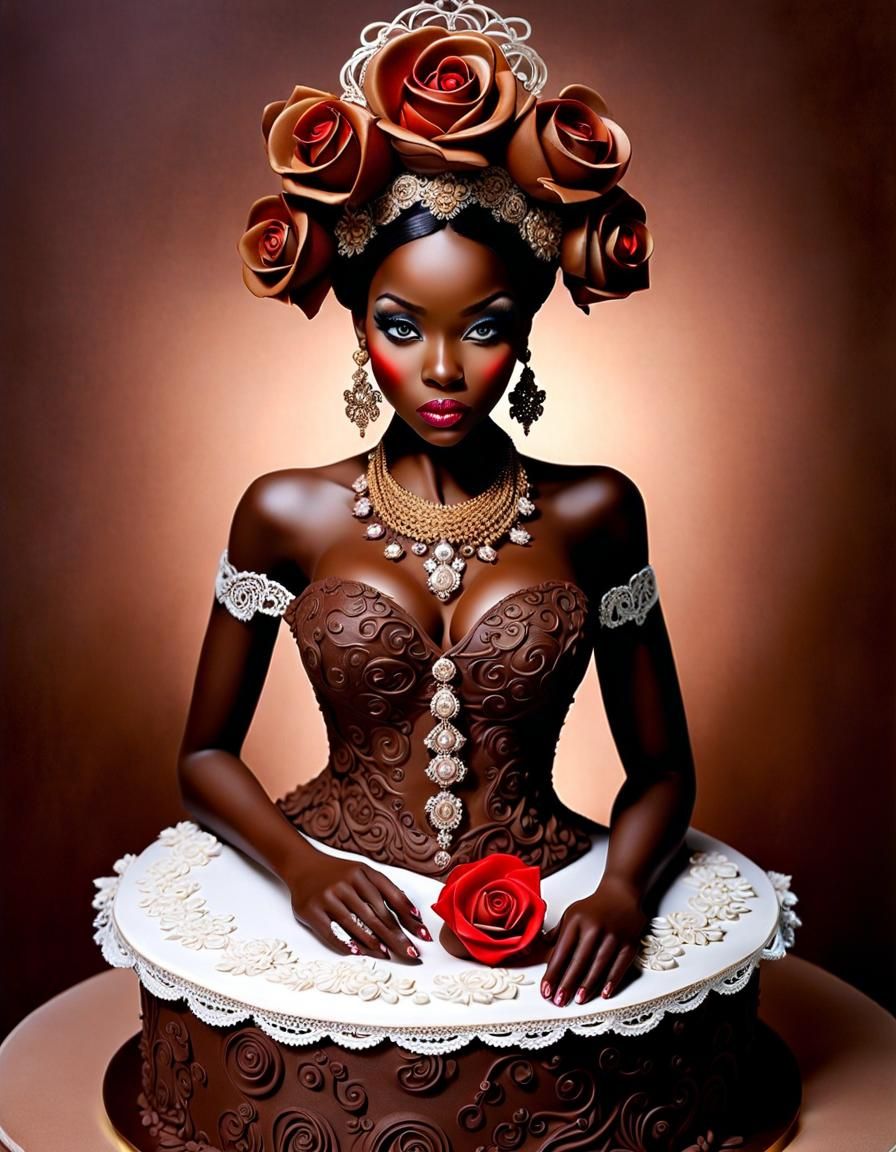 Clothes Made of Food: Beautiful Girl Wearing Chocolate Cake ...