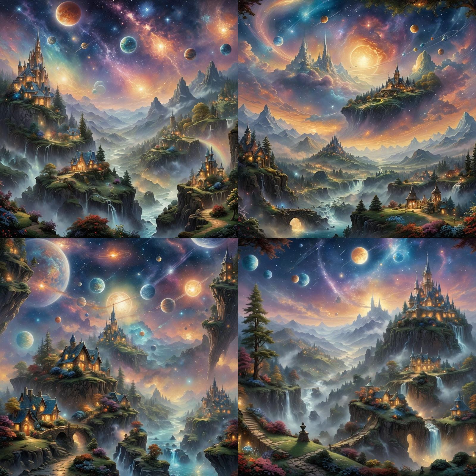 Ethereal Space Fantasy with Stars and Galaxies