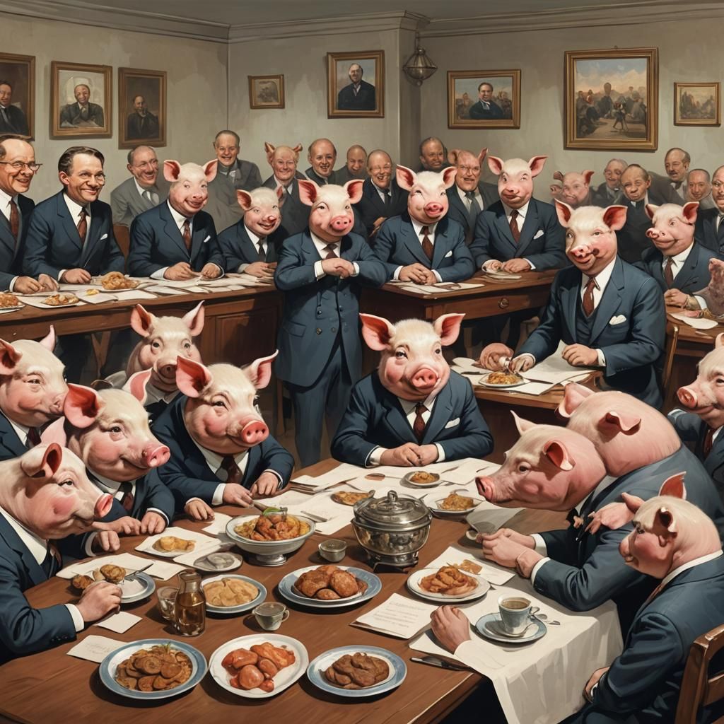 Pigs in Suits at Board Meeting