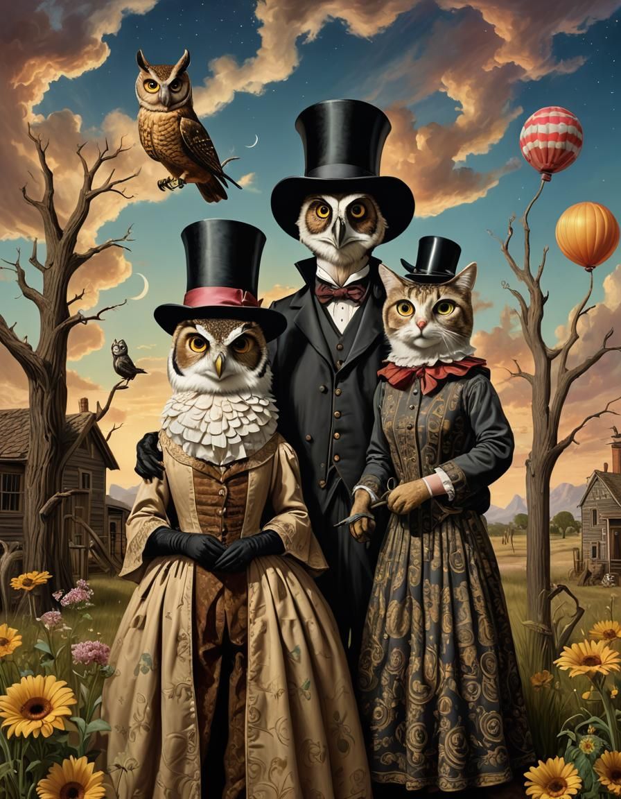 American Gothic Reimagined with Desert Flair