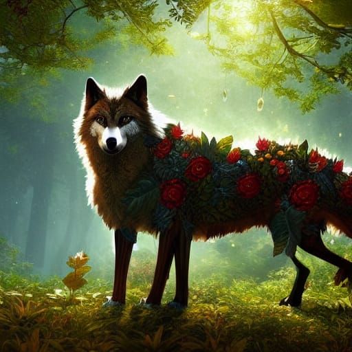 Nature Wolf: Detailed Matte Painting in 8k