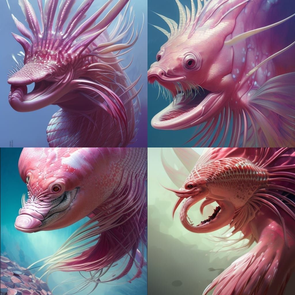 Hyperrealistic Hybrid Animal Portrait in Art Nouveau Style