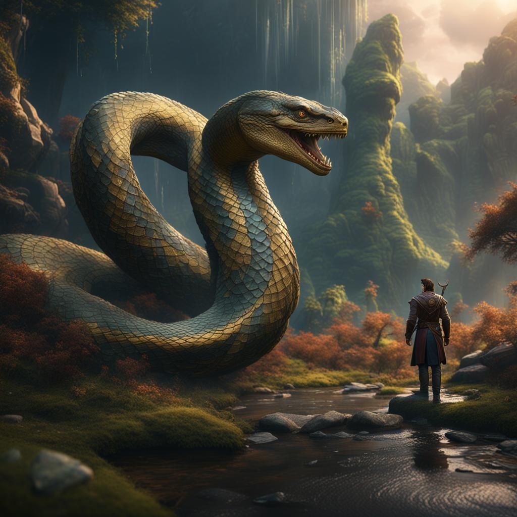 Fantasy Creature Taming: Detailed Matte Painting