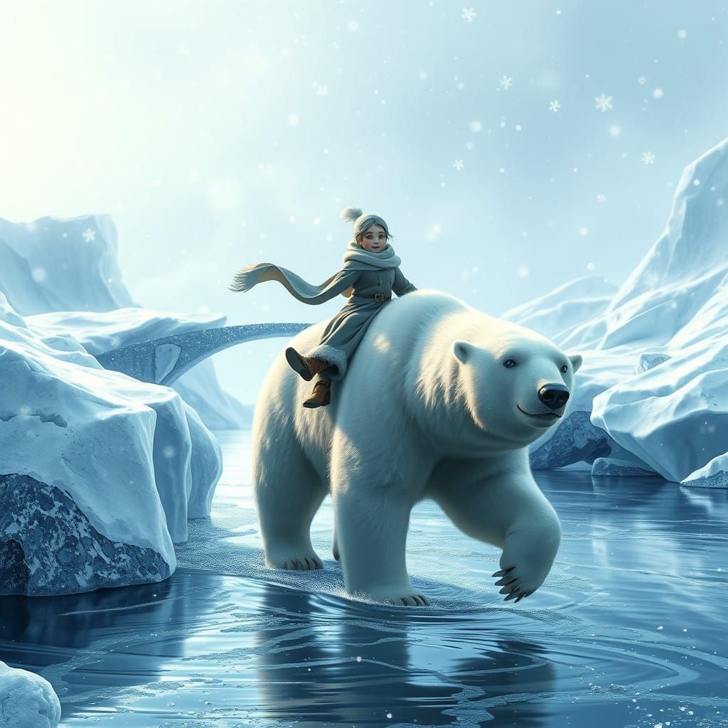 Ethereal Icy Realm in Soft Silvery-Blue Light