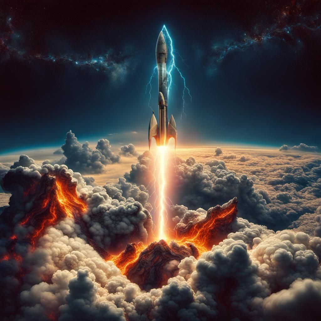 Tyrannical Rocket Ascends Through Lava and Lightning