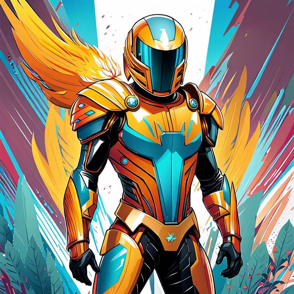 Futuristic Solarpunk Speedster in Comic Book Style