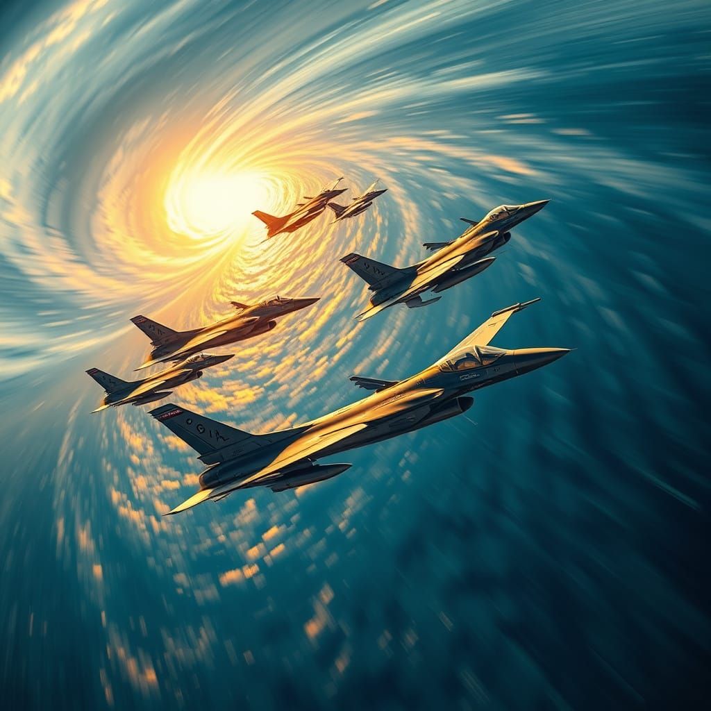 Hellenic Airforce F-16s and F-35s in Dynamic Aegean Sea Form...