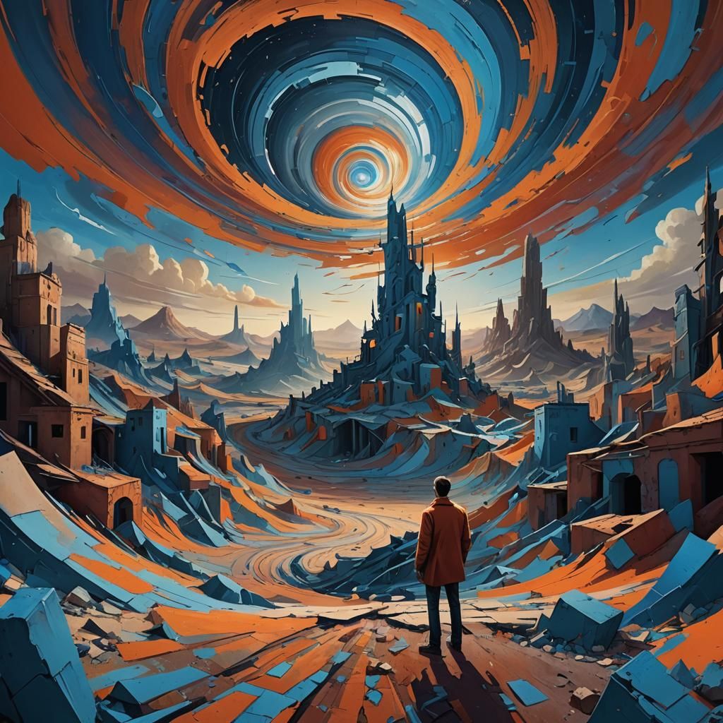 Existential Crisis in Surreal Landscape: Matte Painting