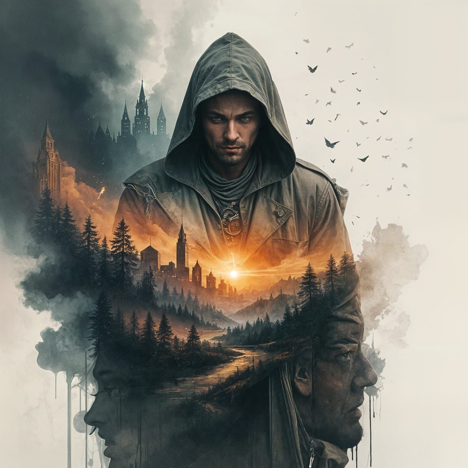 Surreal Double Exposure Art Exploring Life's Complexities