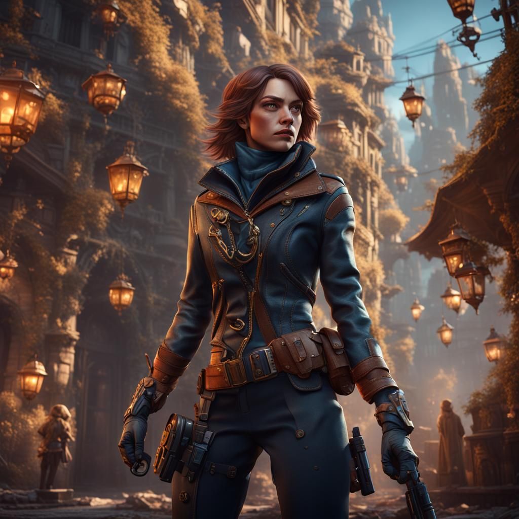 Detailed Spy Girl Matte Painting