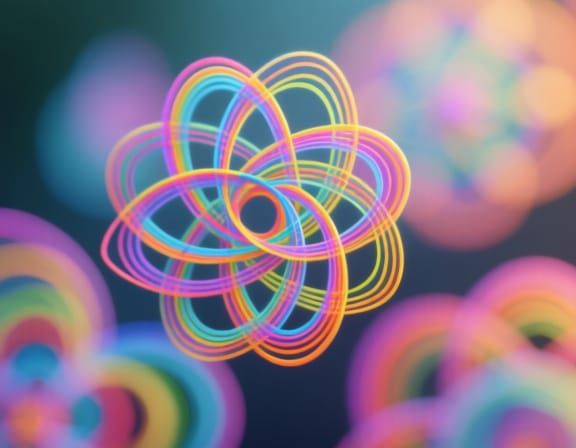 Psychedelic Spirograph Patterns in Tilt-Shift Style