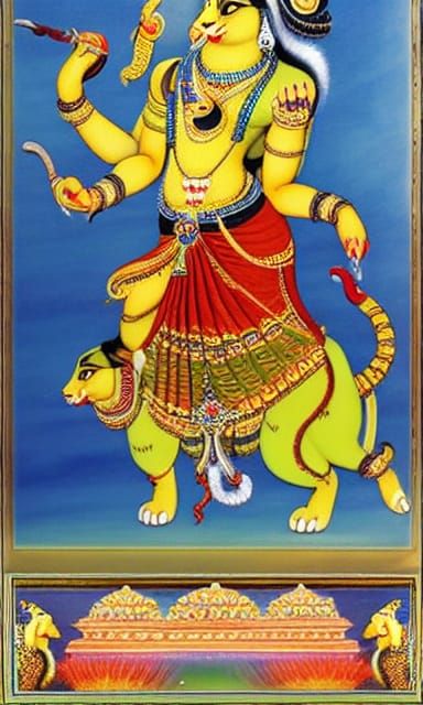 Elegant Hindu Mythological Beast Rendering