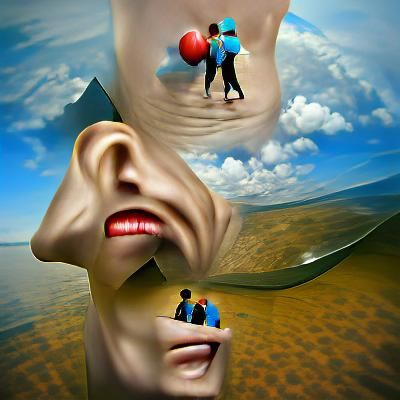 Surreal Talking Heads Photoillustration in Hyperrealism