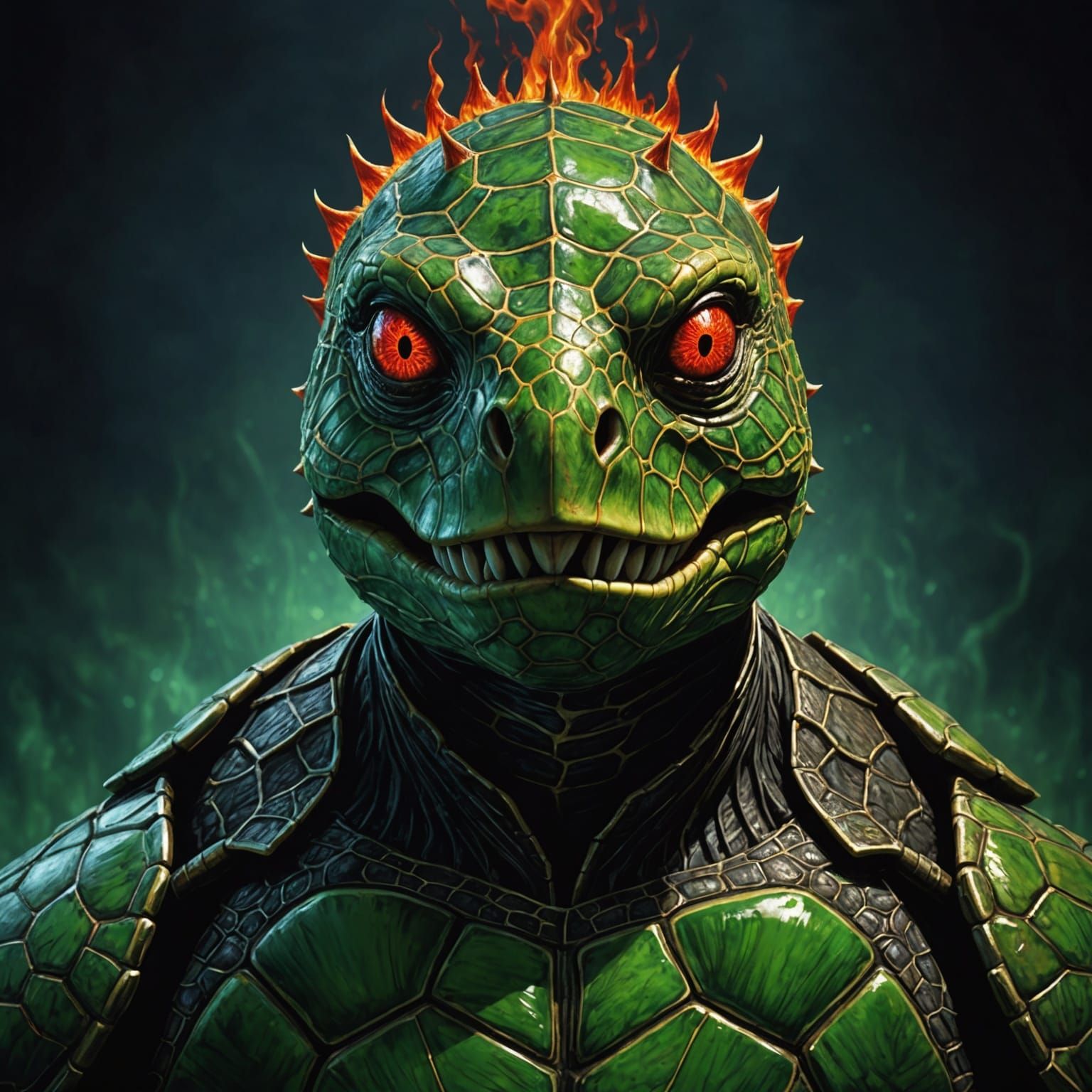 The Hyperrealistic Pinhead style sea turtle has Hyperrealist...