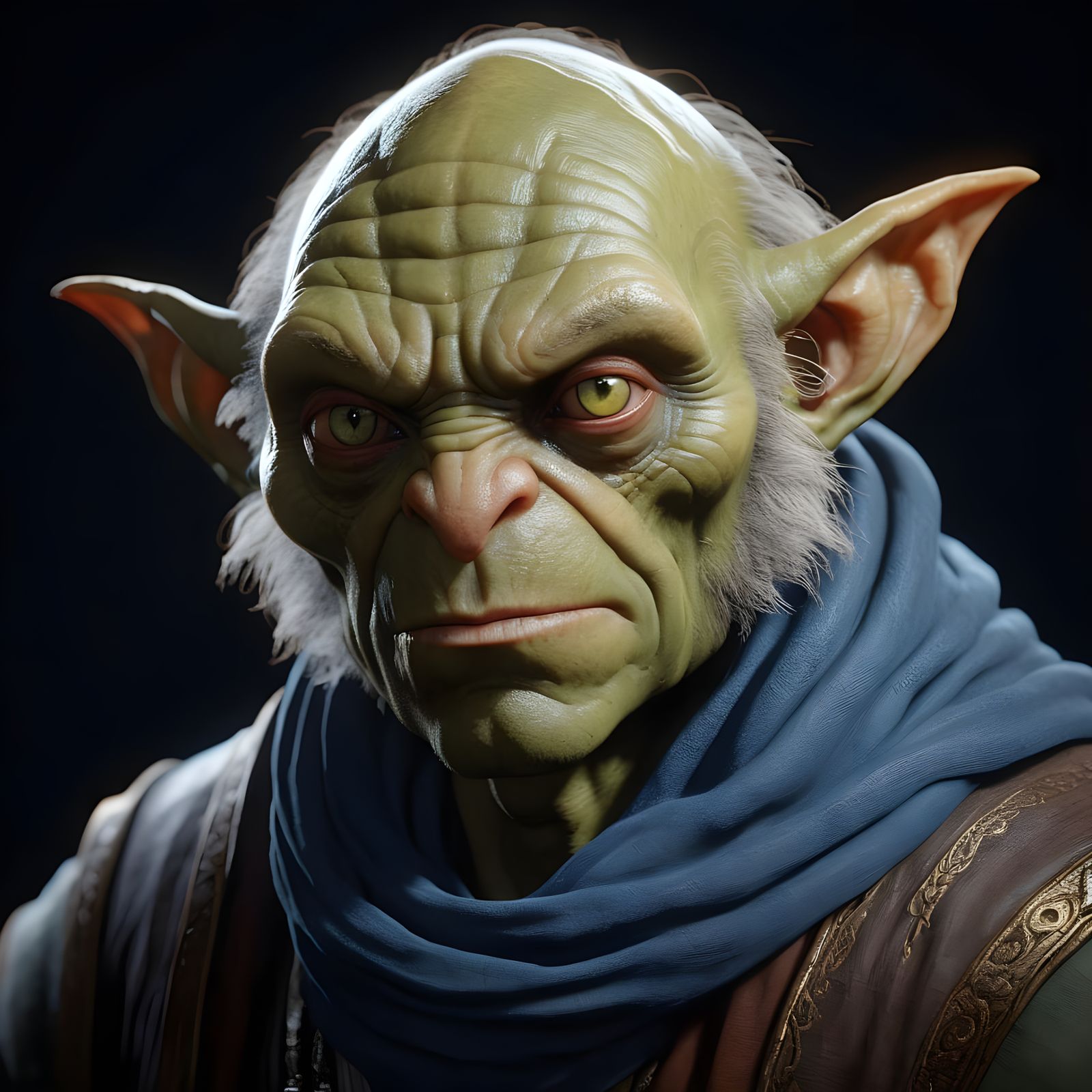 Goblin Merchant in Vivid, Golden-Toned Portraiture