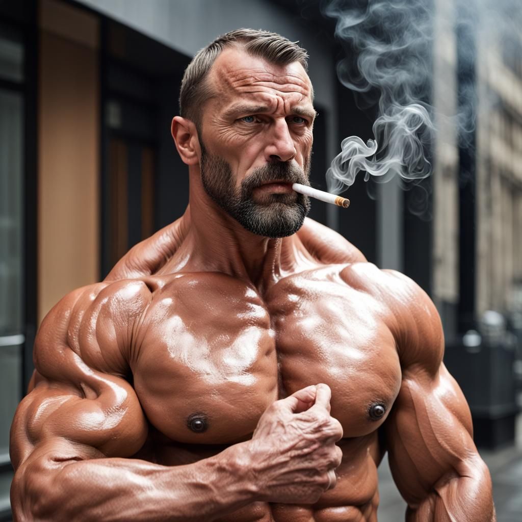 Hyperrealistic Image of Muscular German Security Guard