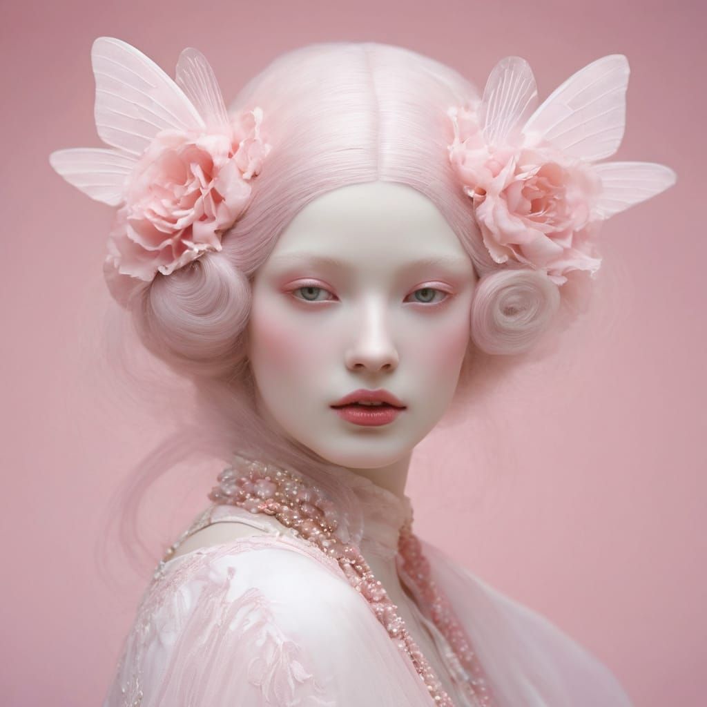 Baby Pink Art in Whimsical Watercolor Style