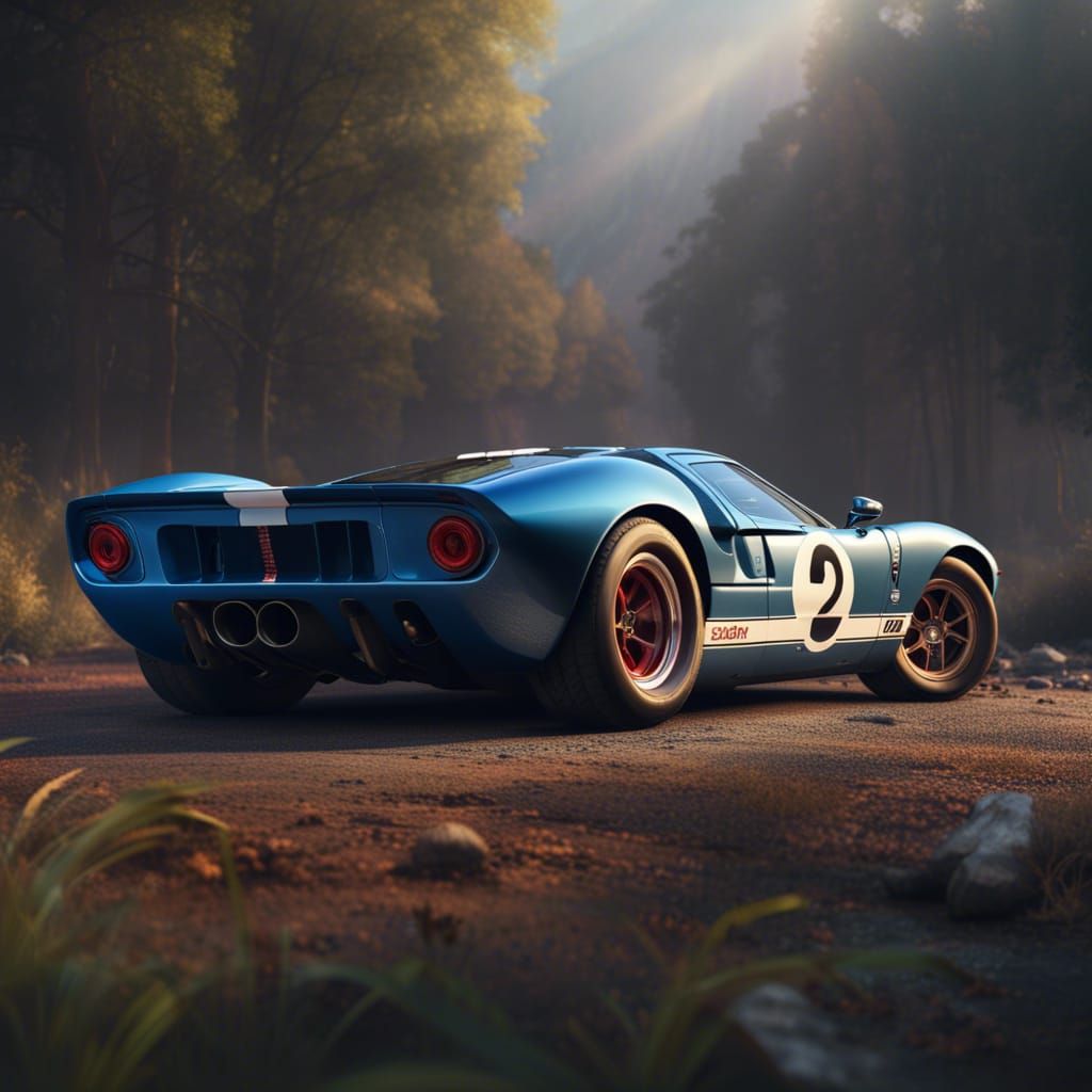 Iconic Ford GT40 in Detailed Matte Painting