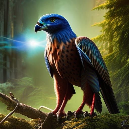 Mythological Four-Legged Kestrel Hybrid: Chamrosh