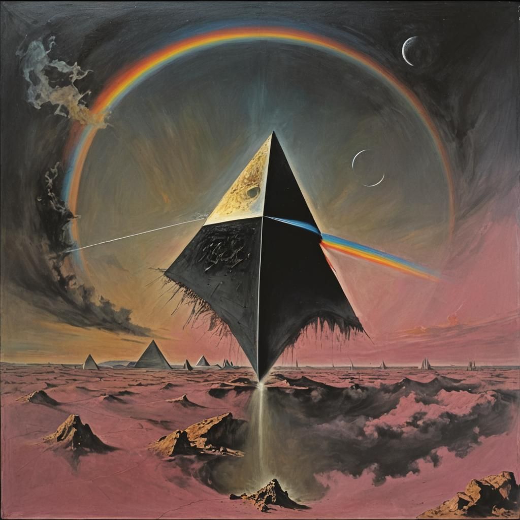 Pink Floyd Dark Side of the Moon painted by Salvador Dali