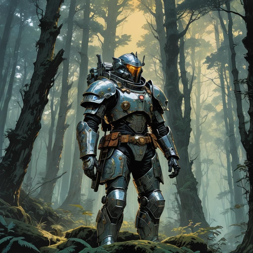 Mystical Forest Explorer in Space Armor