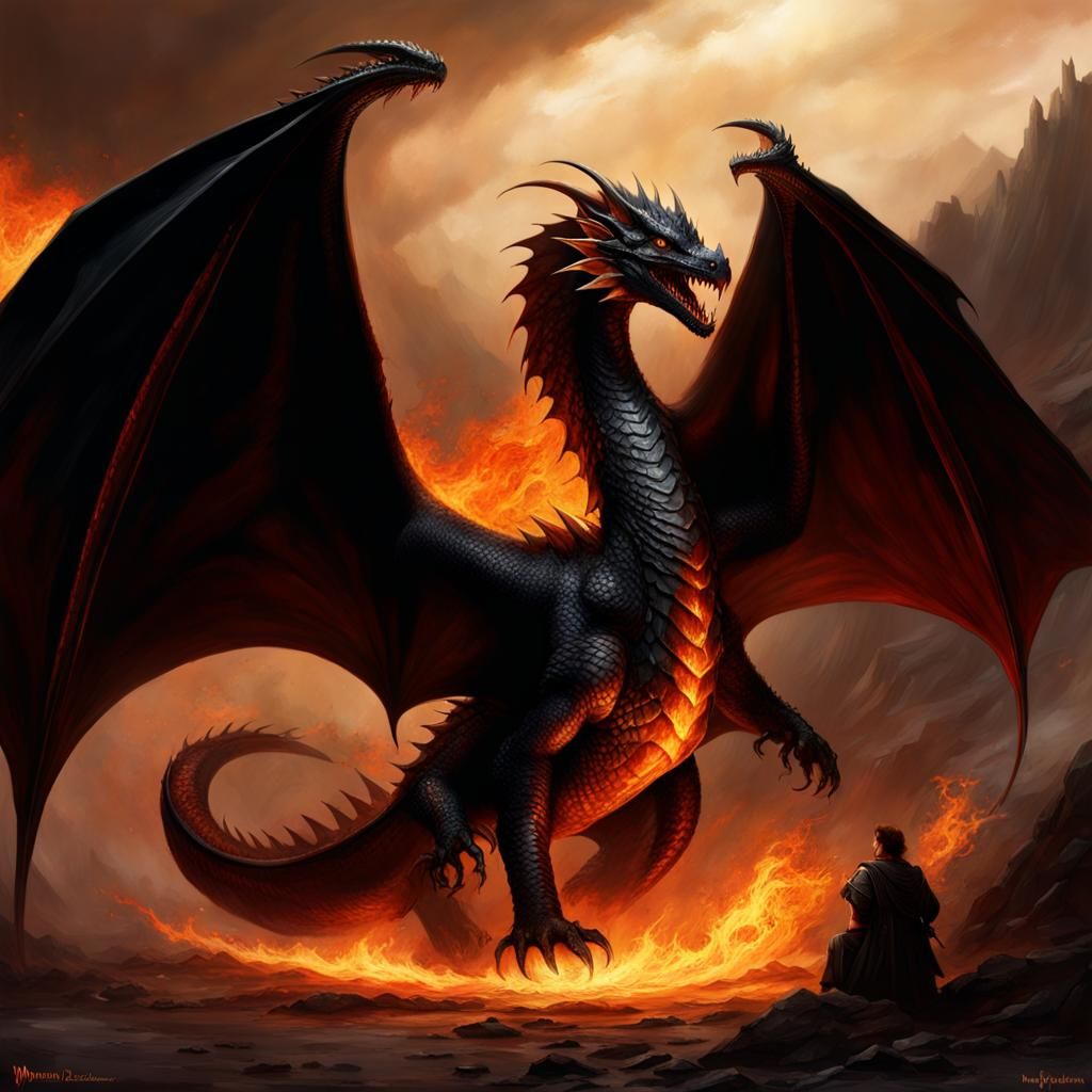 Balerion the Black Dragon: Dark Fantasy Concept Art