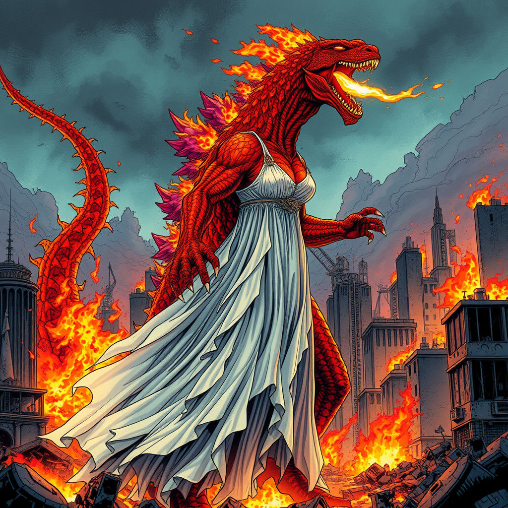 Godzilla Bride Unleashes Fiery Rage