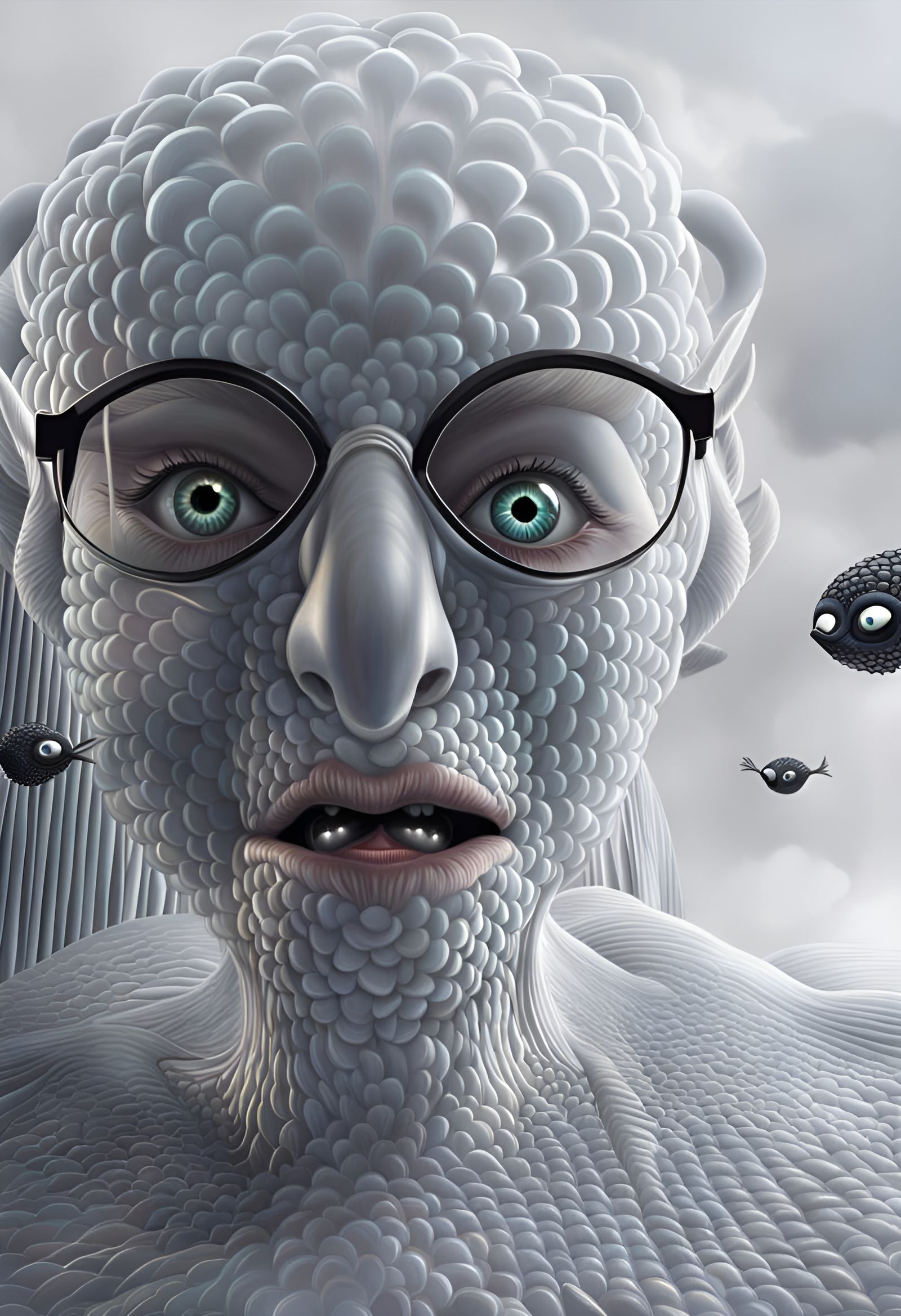 Surreal Alien Invasion: Viscous Translucent Sci-Fi Art