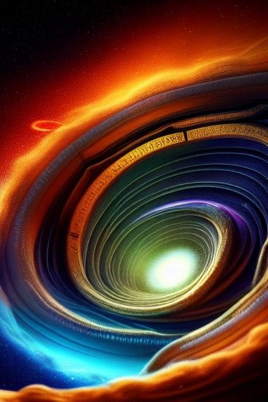 Intricate Wormhole Concept Art in Deep Space