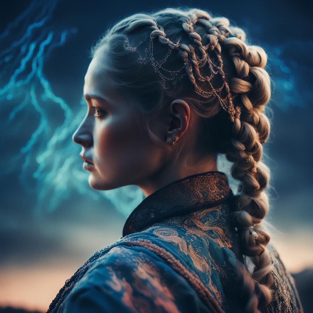 Ethereal Woman Portrait in Double Exposure Style