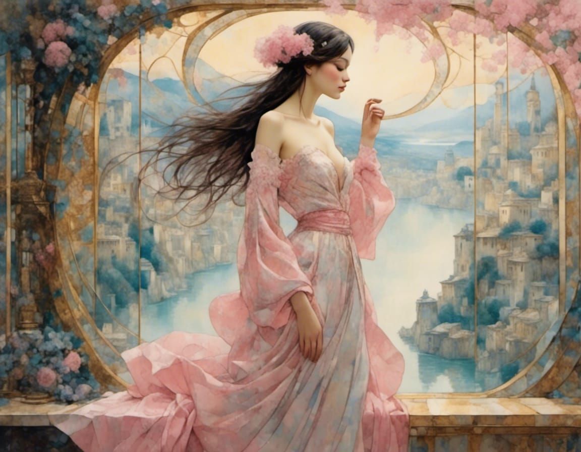 Magpie Bearing Gifts in Ethereal Pastel Hues