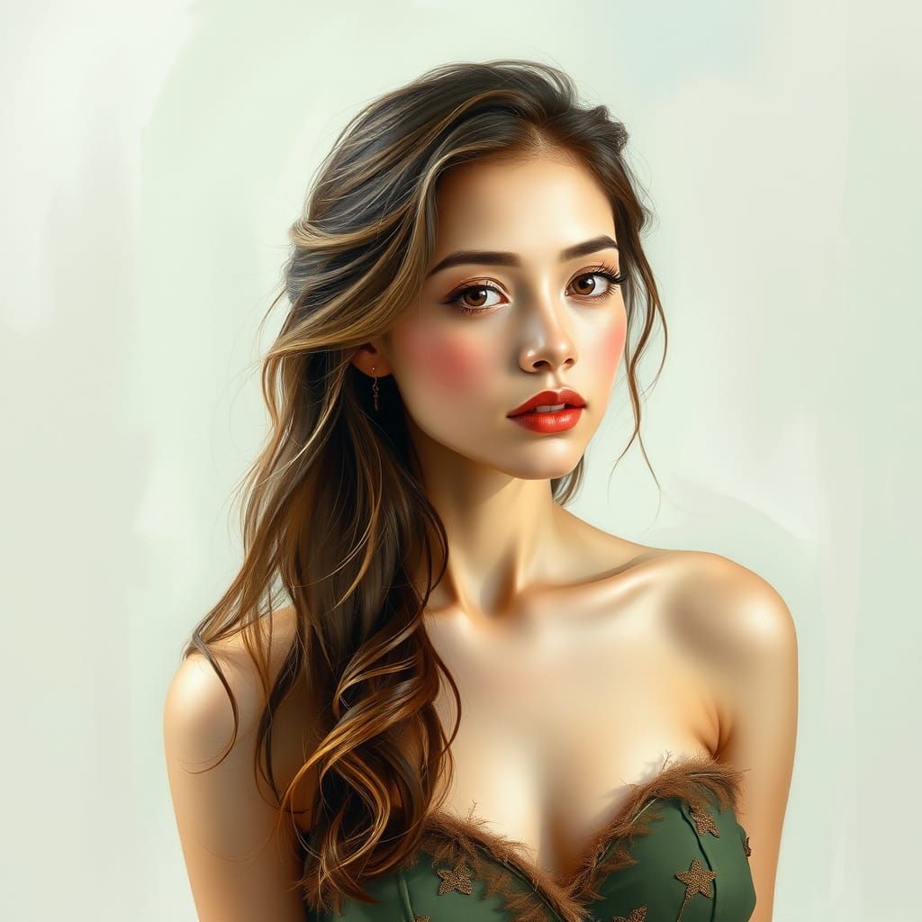 Abstract Portrait of a Woman in Pastel Tones