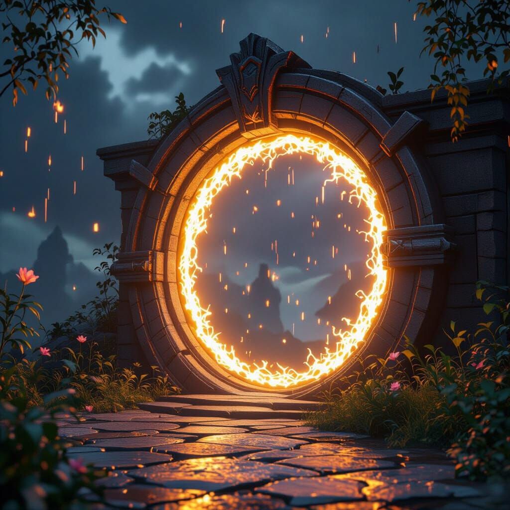 Epic 3D Logo: Stormsong Creations in Dynamic Portal Light