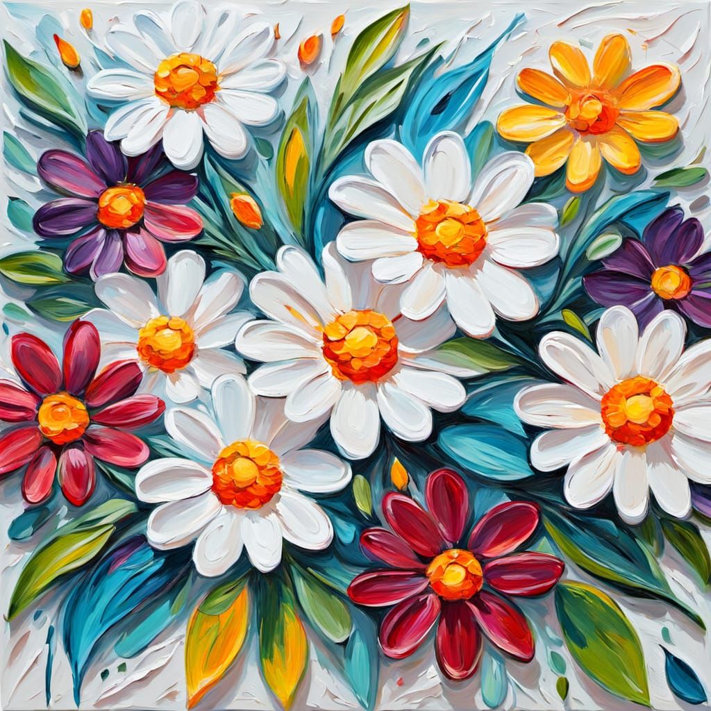 Blooming Garden: Impasto Oil Painting with 3D Brushstrokes