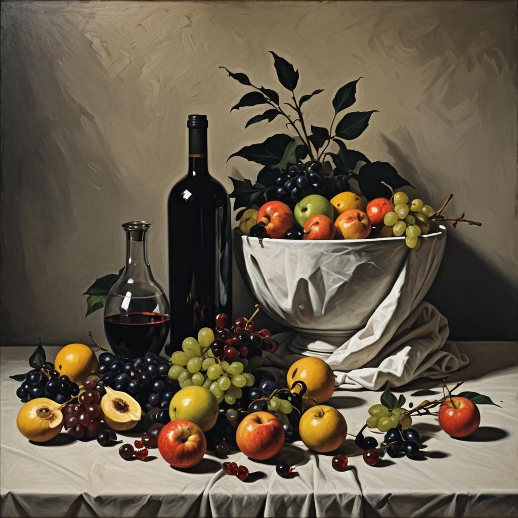 Caravaggio-inspired still life