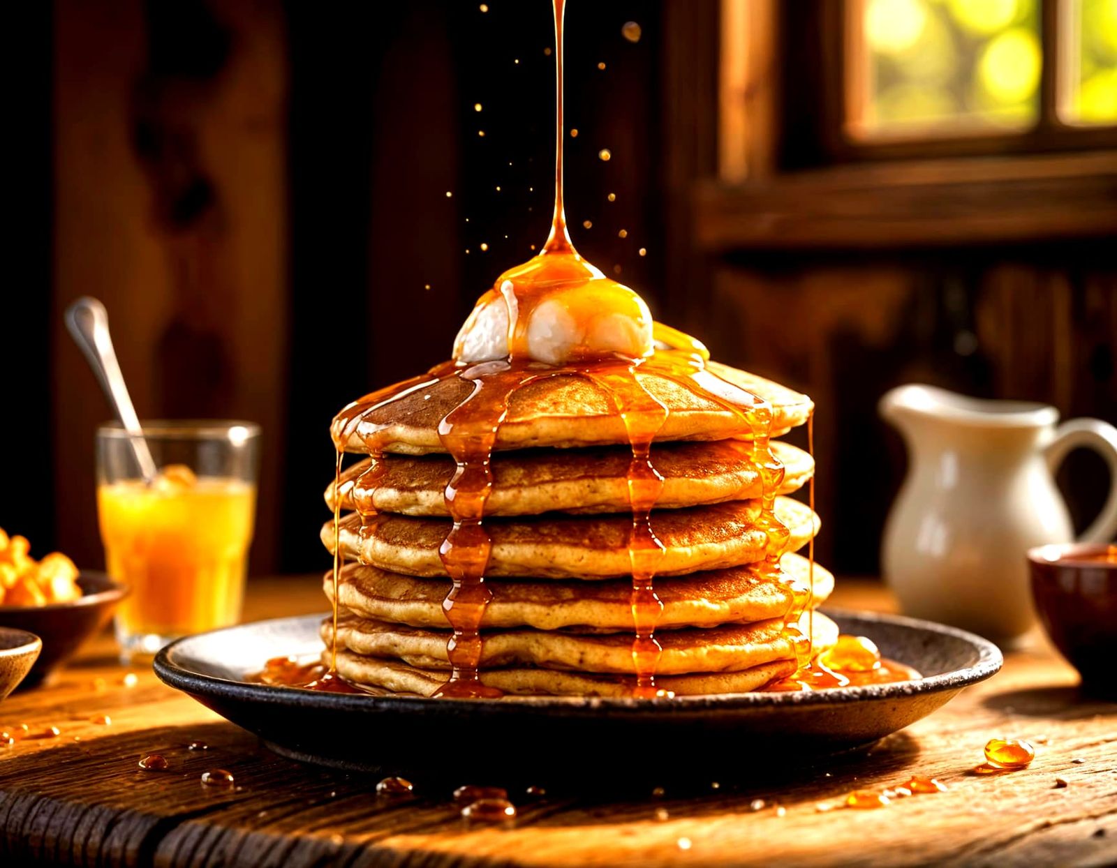 Floating Pancakes in Delicious Food Photography