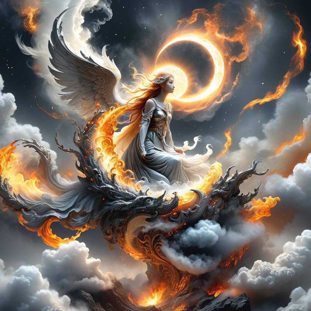 Ethereal Fantasy: Swirling Smoke and Cosmic Mist