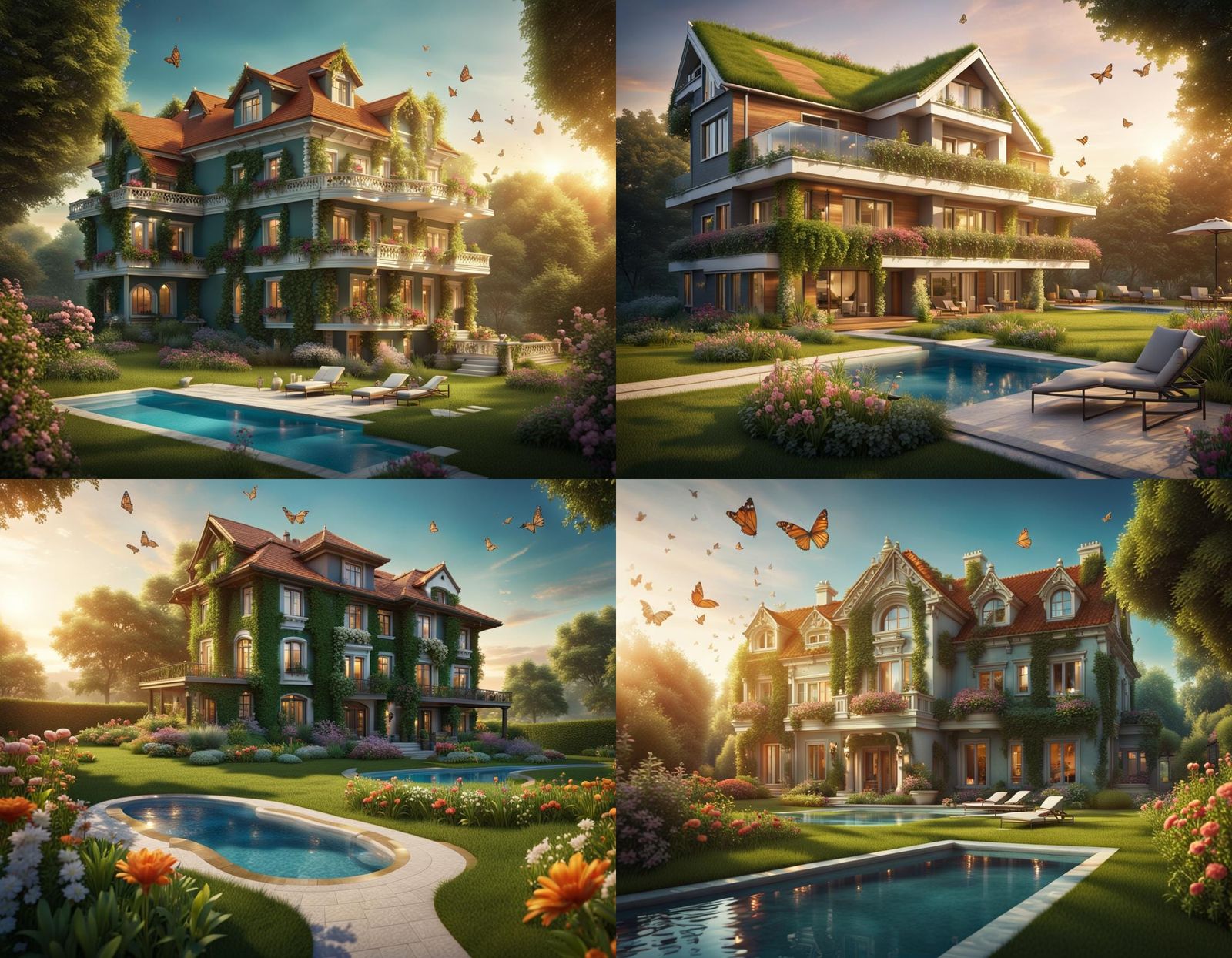 Beautiful Duplex House with Pool at Sunrise