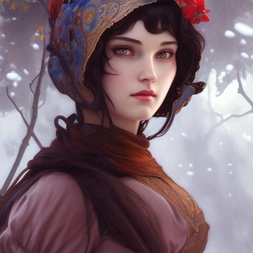 Hyperrealistic Portrait of Snow White and Sophia
