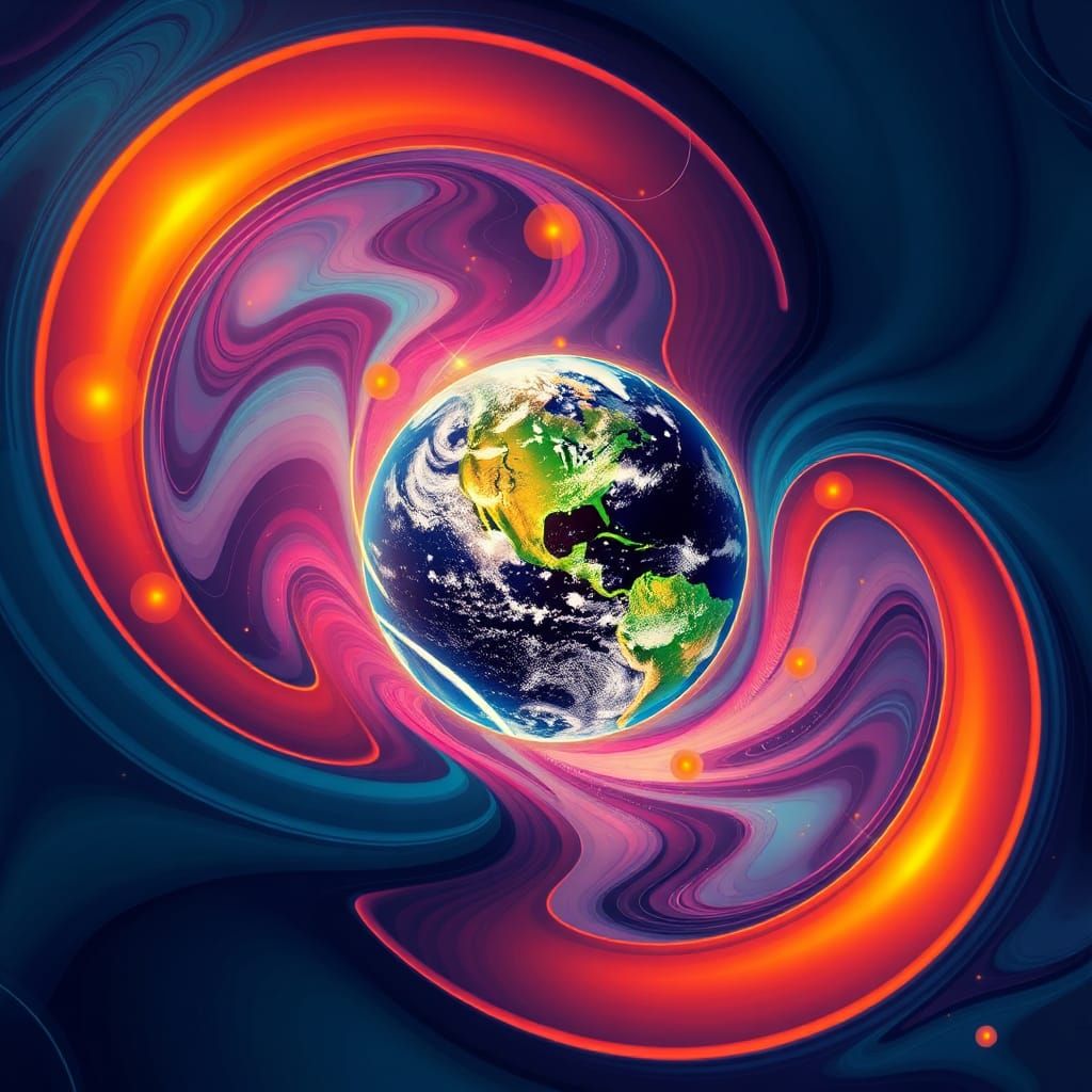 Abstract Twisting Motion Illusion in Fantasy Art